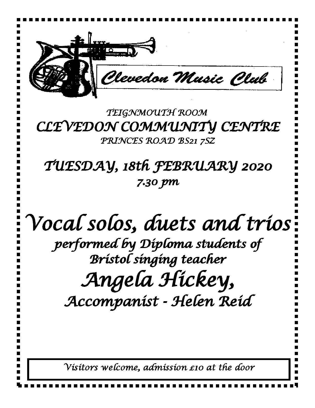 Clevedon Music Club poster
